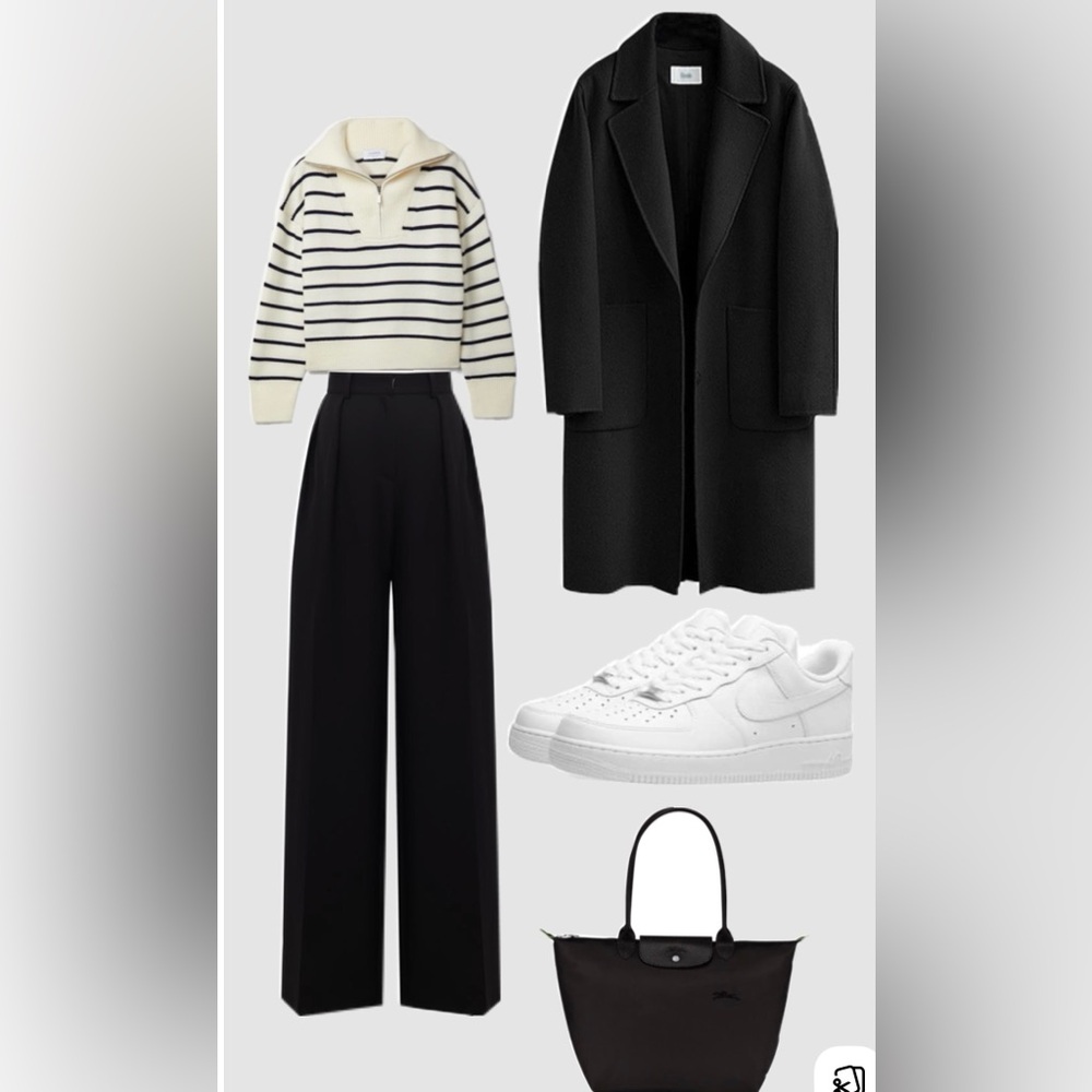 Nicole Miller Black and White V-Neck Sweater